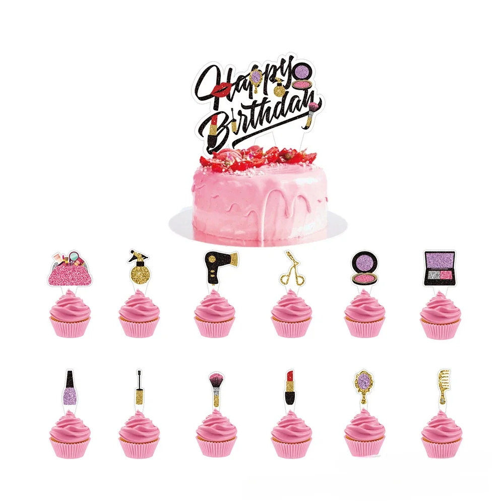 Makeup Birthday Cake Toppers for Girls, Cake Decorations, Spa Costume Birthday Party Decor Supplies, 13Pcs
Makeup Birthday Cake Toppers for Girls, Cake Decorations, Spa Costume Birthday Party Decor Supplies, 13Pcs