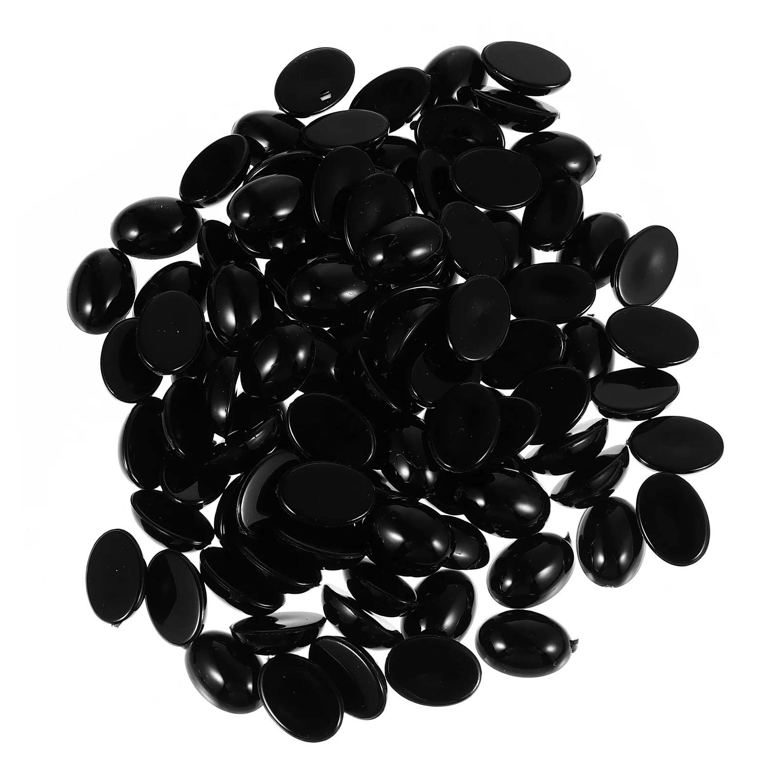 

100 Pcs Black Baby Toy Nose DIY Materials Plastic Eyes Decorative Oval for Bear