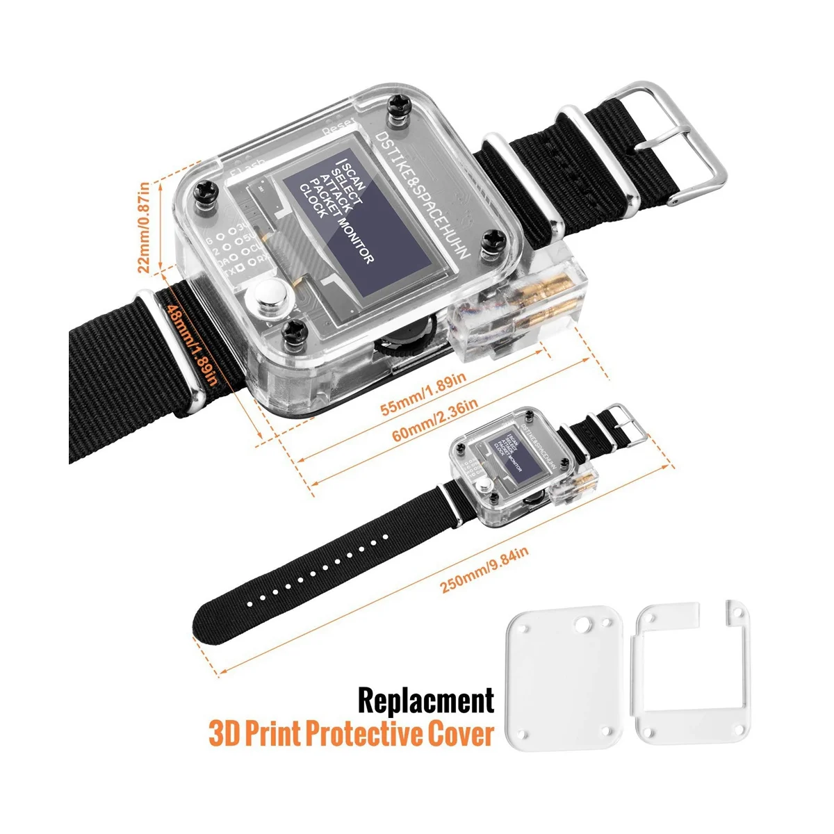

DSTIKE Deauther Watch V3 ESP8266 Programmable Development Board Wearable Smartwatch OLED& Test Tool