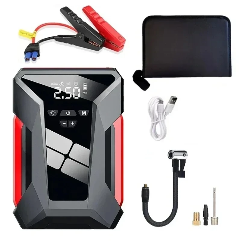 Car Emergency set Car Jump Starter & Tire Compressor Vehicle Emergency Power Supply set & Inflate Tires with Ease
Car Emergency set Car Jump Starter & Tire Compressor Vehicle Emergency Power Supply set & Inflate Tires with Ease