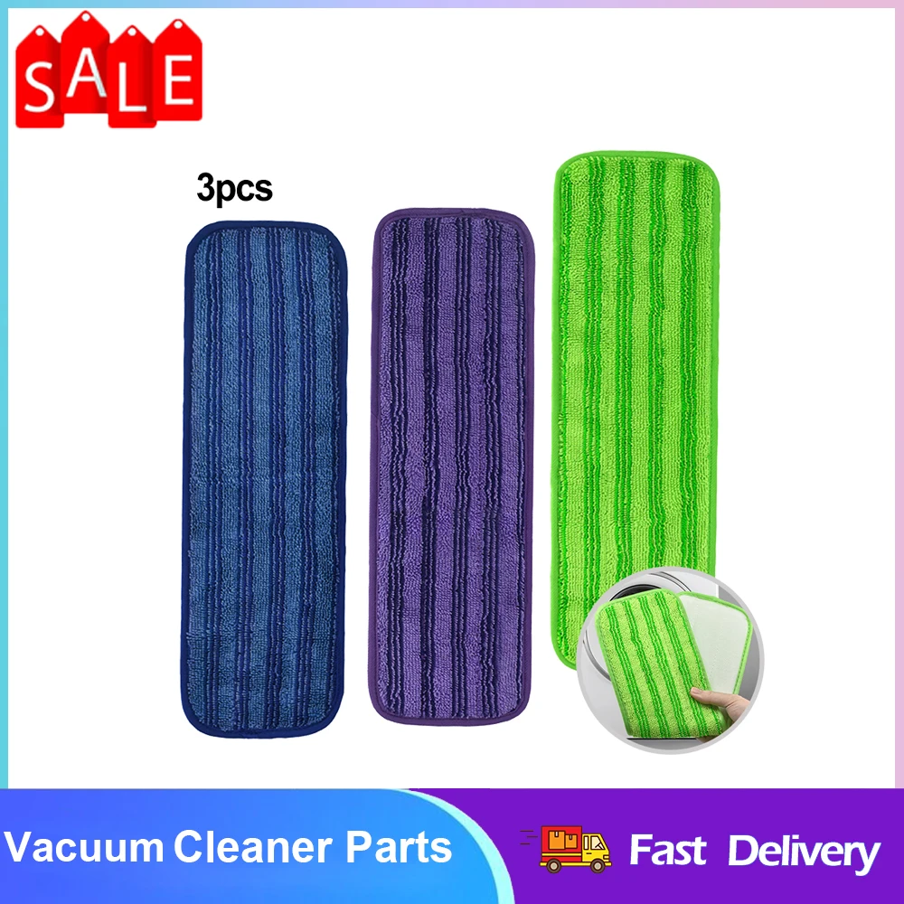 

3pcs Reusable Microfiber Power Mop Pads Cleaning Cloths For Swiffer PowerMop And 13, 14, 15 Inch Mops With Backing