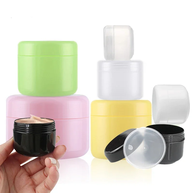 

50PCS 10ml 20ml 30ml 50ml 100ml Plastic Empty Makeup Jars Pot Face Cream Lotion Cosmetic Container Travel Refillable Bottles