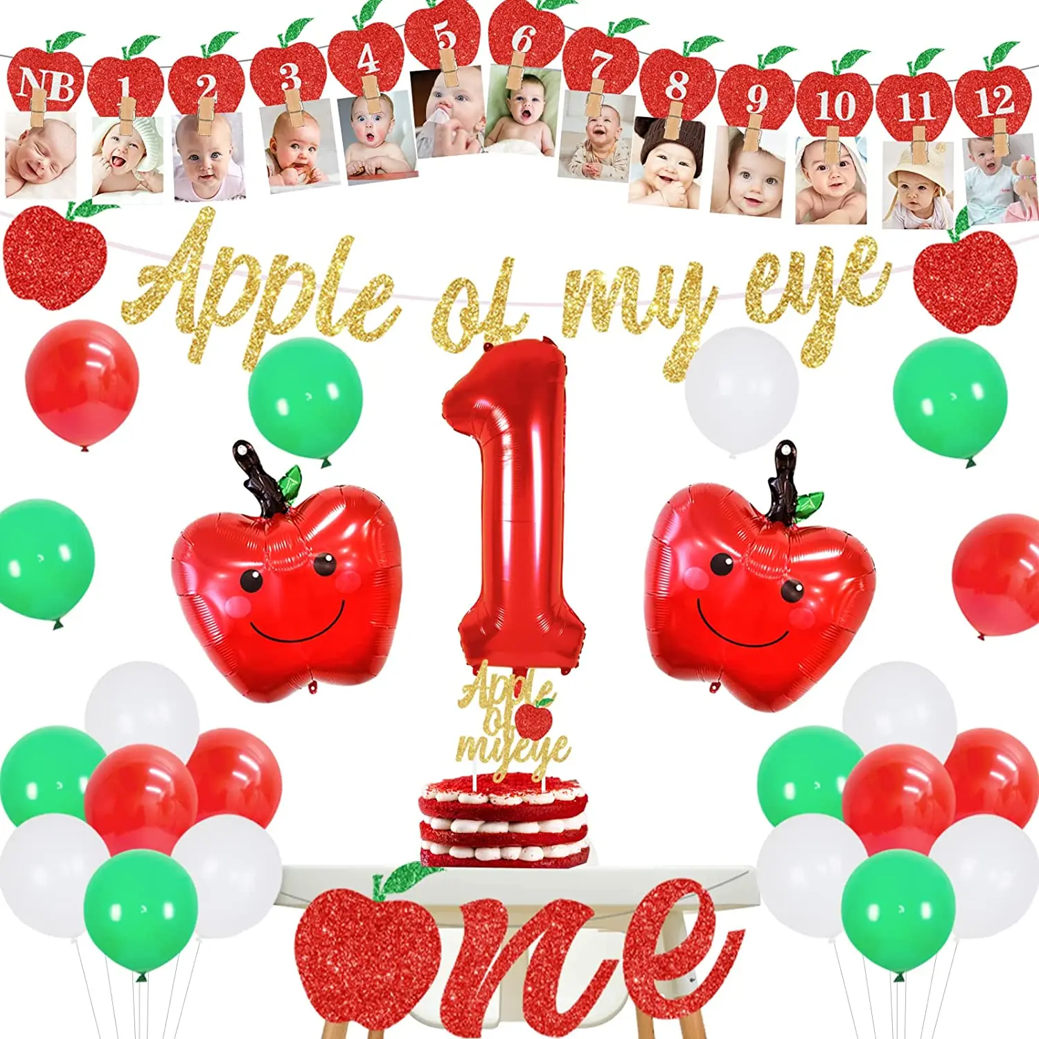 Happy Birthday Decorations for Fruit 1st Birthday Party Supplies, Apple of My Eye, Monthly Photo, High Chair Banner, Balloons
Happy Birthday Decorations for Fruit 1st Birthday Party Supplies, Apple of My Eye, Monthly Photo, High Chair Banner, Balloons