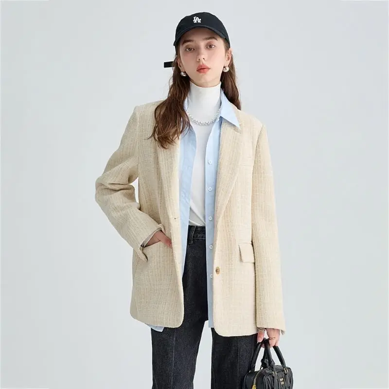 2023 Design High-end Autumn and Winter Women's New Suit Jacket British Casual Loose Elegant Thickened Small Suit Coat Blazer Top
2023 Design High-end Autumn and Winter Women's New Suit Jacket British Casual Loose Elegant Thickened Small Suit Coat Blazer Top
