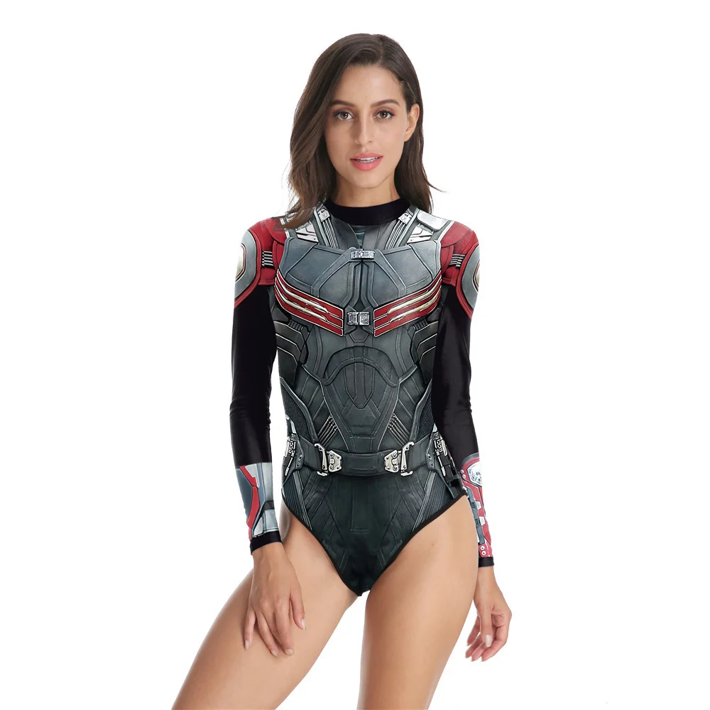 IOOTIANY Black Armor 3D Printed Women One-Piece Swimsuit Summer Casual Long Sleeve Beachwear Bathing Suit Sexy Tight Swimwear
IOOTIANY Black Armor 3D Printed Women One-Piece Swimsuit Summer Casual Long Sleeve Beachwear Bathing Suit Sexy Tight Swimwear
