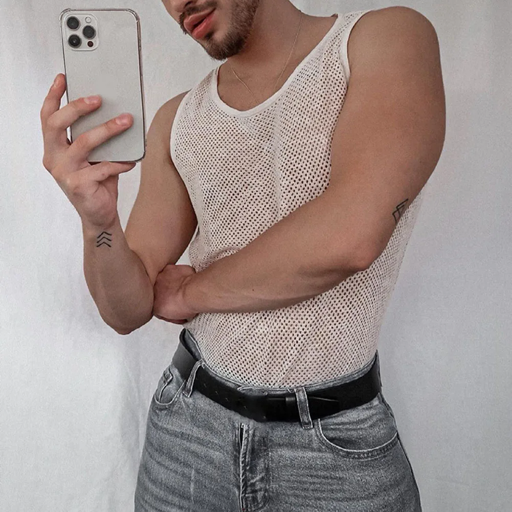 Hot New Mens Male Vest Breathable Hollow O Neck Regular Simple Sleeveless Slight Stretch Solid Color Streetwear
Hot New Mens Male Vest Breathable Hollow O Neck Regular Simple Sleeveless Slight Stretch Solid Color Streetwear