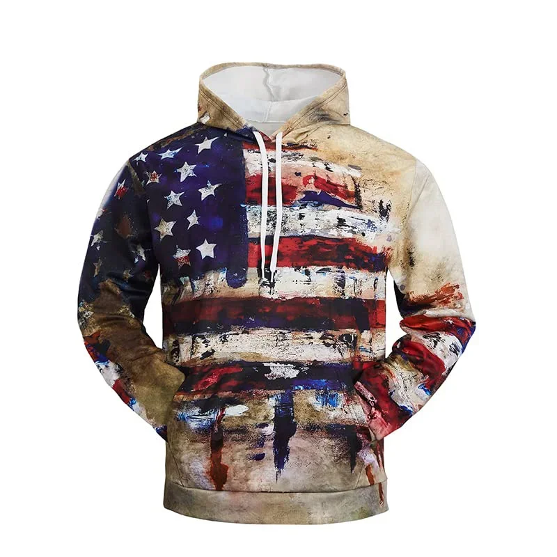 

American USA Flag Eagle Hoodie Men Clothing 3D US Veteran Army Camo Printed New in Hoodies Women Harajuku Fashion Y2k Pullover