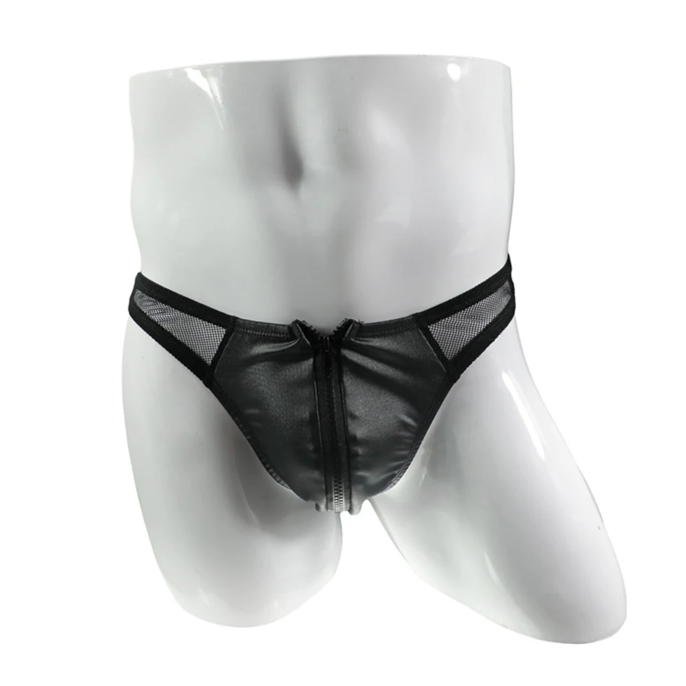 Zip Up Open Crotch Mesh PU Leather Panties Men Sexy Underwear Breathable Nightclub Low Waist Erotic Open Front Briefs Underpants
Zip Up Open Crotch Mesh PU Leather Panties Men Sexy Underwear Breathable Nightclub Low Waist Erotic Open Front Briefs Underpants