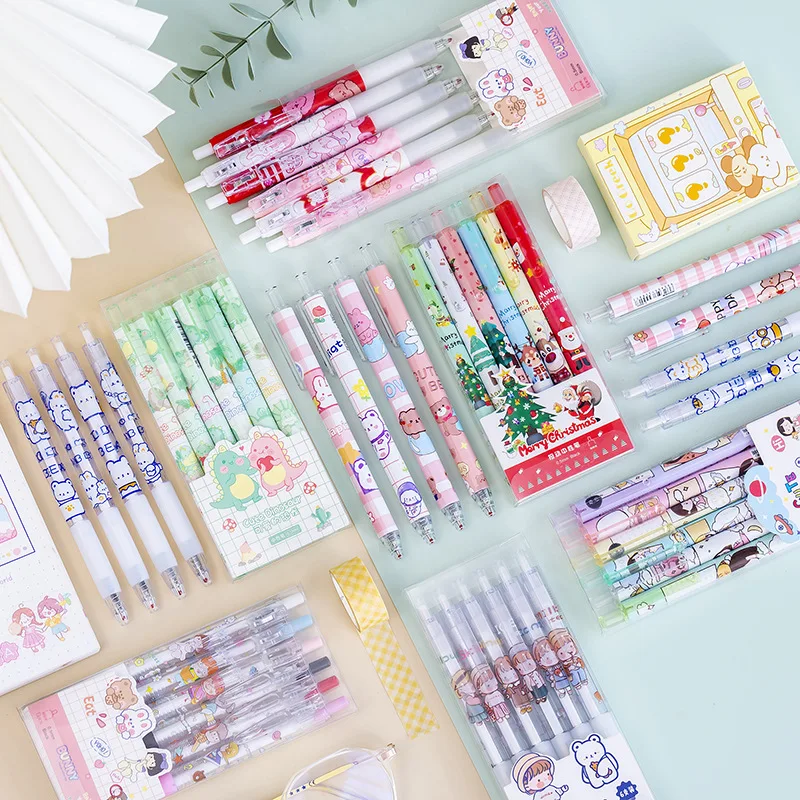 6Pcs/Box Kawaii Cartoon Cute Dinosaur Bear Girl Gel Pen 0.5mm Black Ink Press Neutral Pens Christmas Gifts School Stationery
6Pcs/Box Kawaii Cartoon Cute Dinosaur Bear Girl Gel Pen 0.5mm Black Ink Press Neutral Pens Christmas Gifts School Stationery