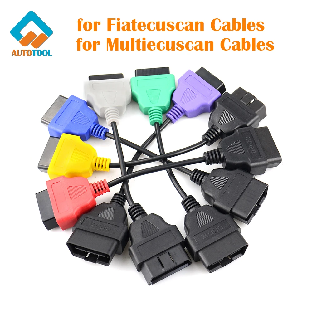 

For Fiatecuscan OBD2 Connector Diagnostic Cable Adapter For Fiat ECU Scan Multiecuscan Adaptor for Fiat Al-fa Ro-meo for Lancia