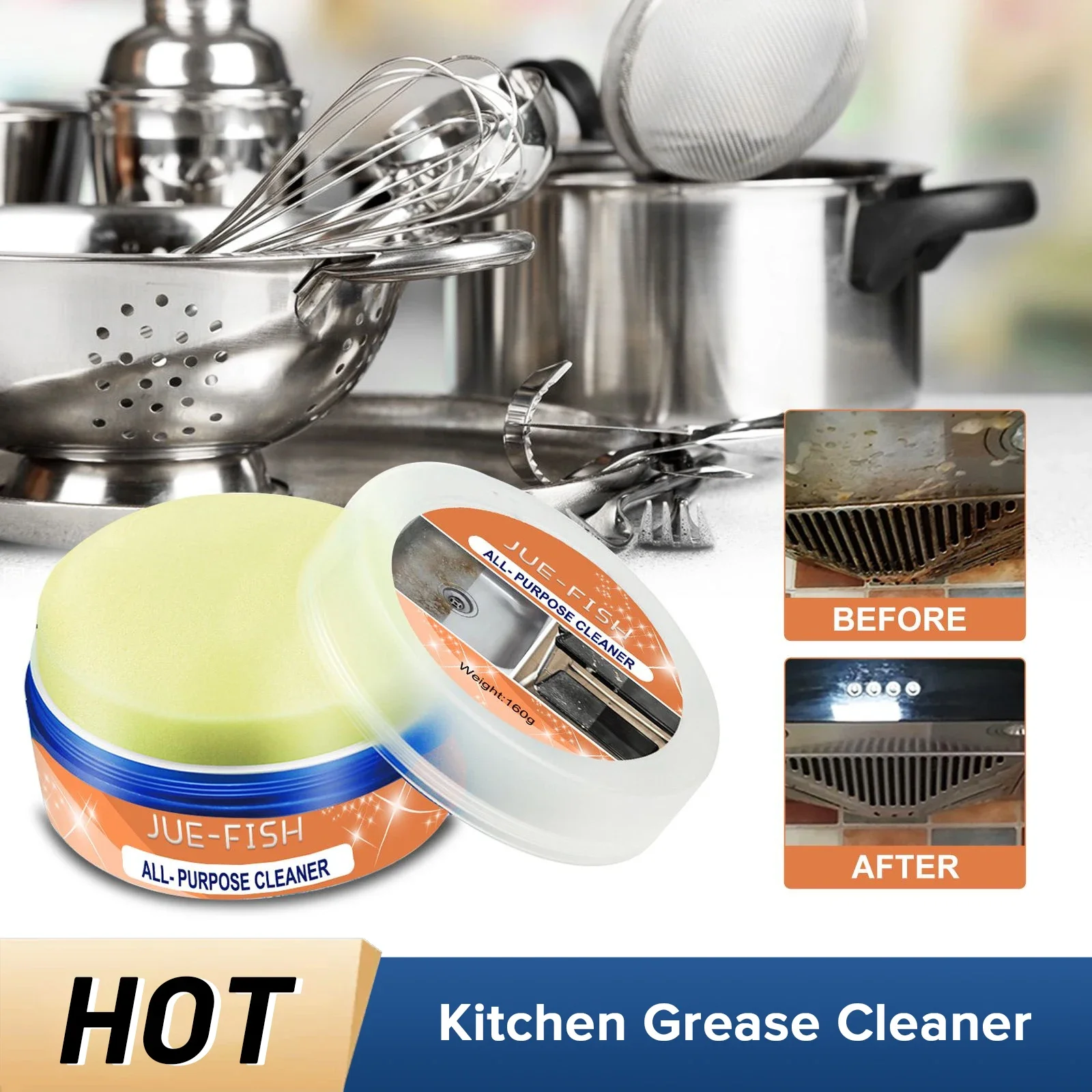 

All Purpose Kitchen Cleaner Removes Grease Grime Oil Stain Clean Stubborn Dirt Range Hood Stove Oven Household Grease Detergent