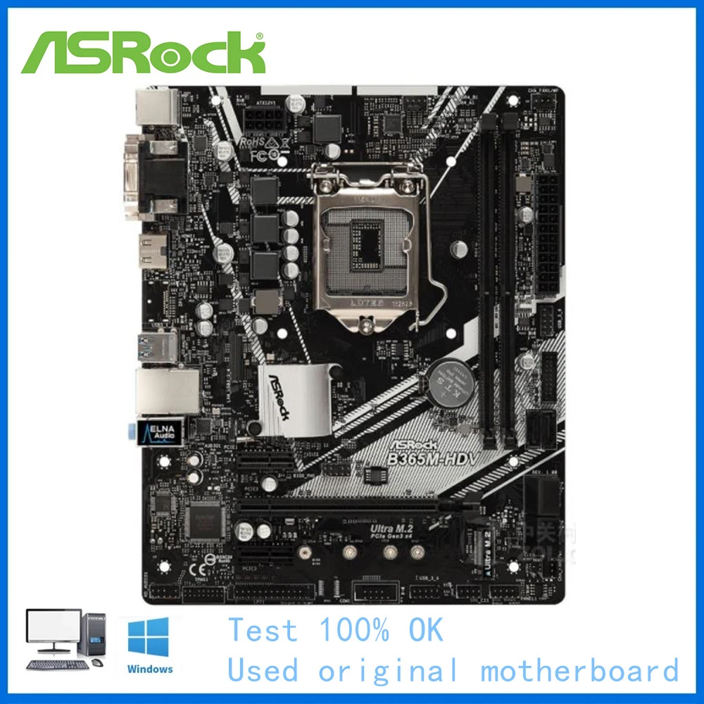 

Used For Intel B365 LGA 1151 CPU For ASRock B365M-HDV Motherboard Computer Socket LGA1151 DDR4 Desktop Mainboard