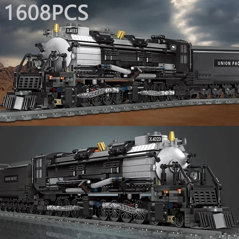 1608PCS Steam Train Building Blocks The Union Pacific Big Boy Train City Railway Assemble Model Bricks Kid Toys Holiday Gifts 1608PCS Steam Train Building Blocks The Union Pacific Big Boy Train City Railway Assemble Model Bricks Kid Toys Holiday Gifts