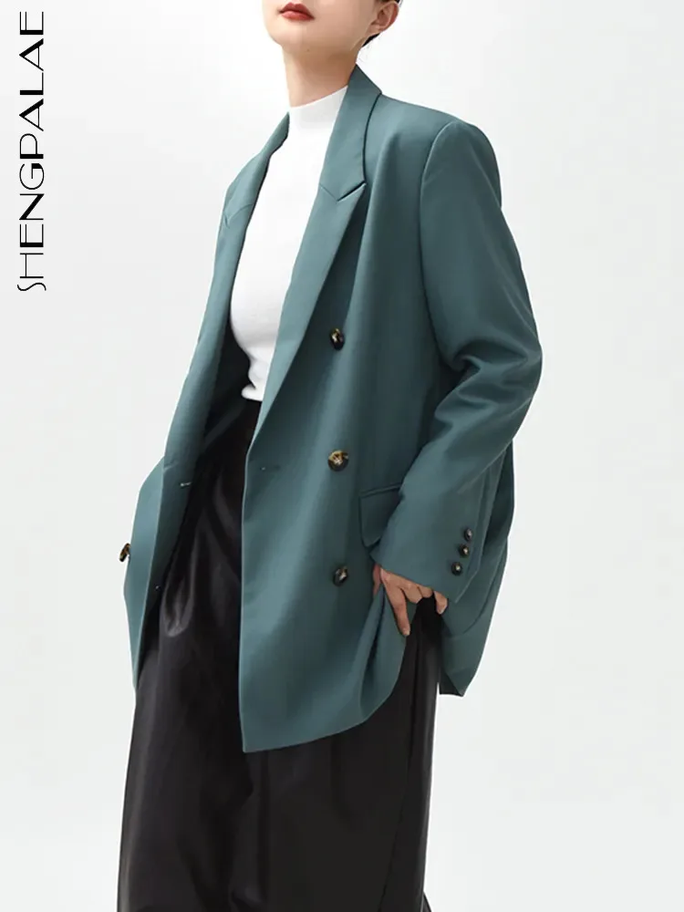 SHENGPALAE Temperament Double Breasted Blazers For Women Autumn 2023 New Notched Collar Solid Color Versatile Suit Jacket 5R6969
SHENGPALAE Temperament Double Breasted Blazers For Women Autumn 2023 New Notched Collar Solid Color Versatile Suit Jacket 5R6969