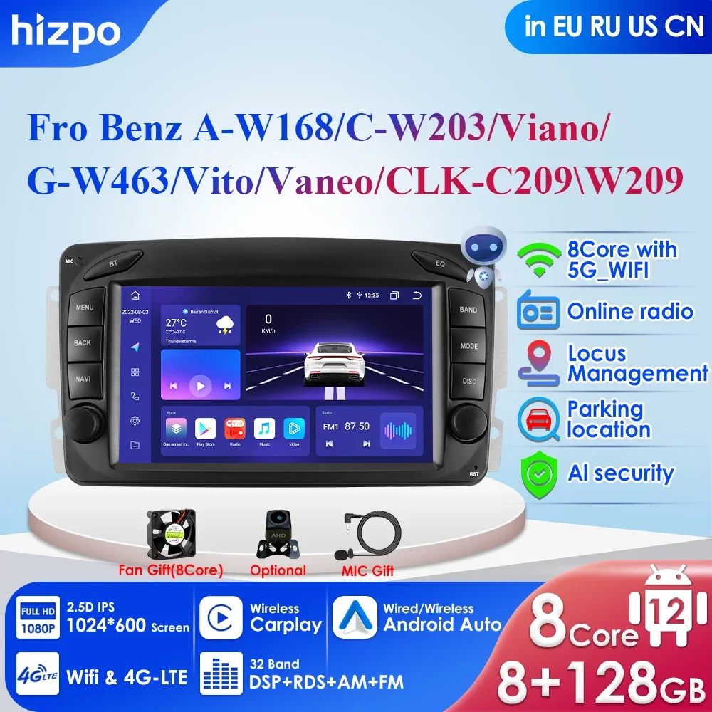 4G AI Voice Android Auto Radio for Mercedes Benz CLK W209 W203 W463 W208 Carplay Car Multimedia RDS GPS 2din Autoradio Head Unit
4G AI Voice Android Auto Radio for Mercedes Benz CLK W209 W203 W463 W208 Carplay Car Multimedia RDS GPS 2din Autoradio Head Unit