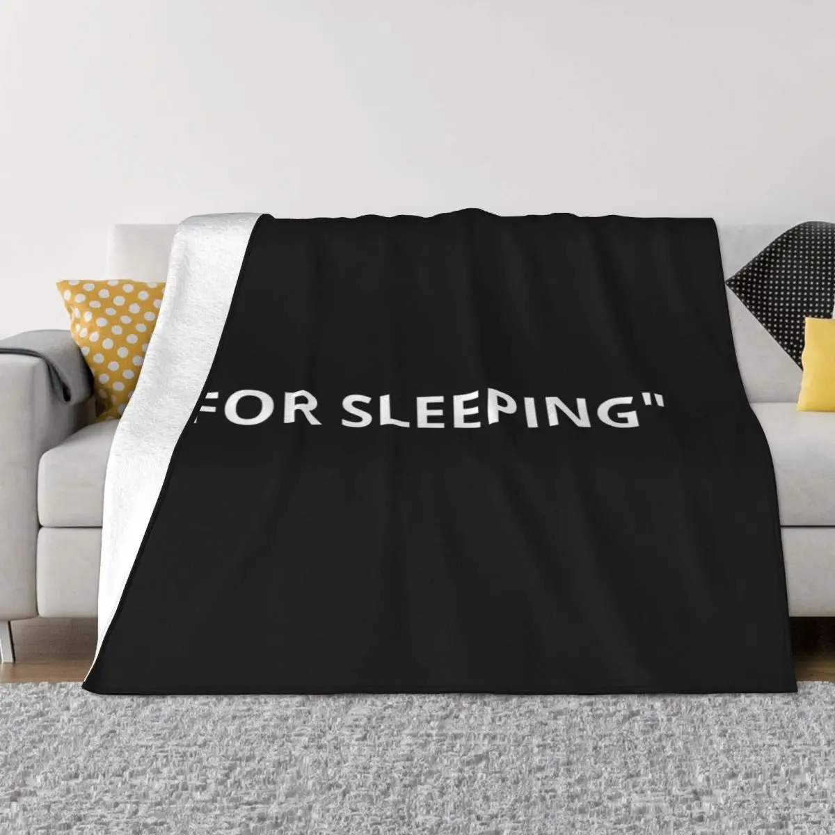 

For Sleeping Quotation Marks White Throw Blanket fluffy blanket Blankets For Baby Fluffy Blankets Large Bed blanket