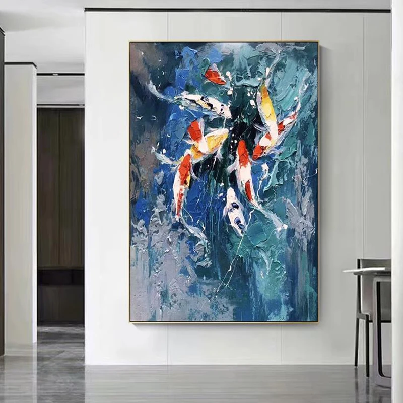 OuzerQing100% Handmade Oil Painting On Canvas Original Abstract Fish Animal Wall Art Living Room Picture Home Decoration Unframe
OuzerQing100% Handmade Oil Painting On Canvas Original Abstract Fish Animal Wall Art Living Room Picture Home Decoration Unframe