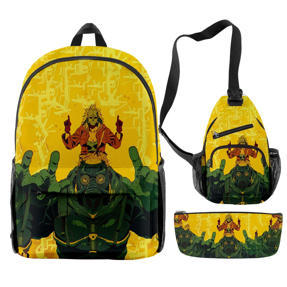 

Hip Hop Popular Funny Dorohedoro Anime 3D Print 3pcs/Set pupil School Bags Travel Laptop Backpack Chest Bag Pencil Case