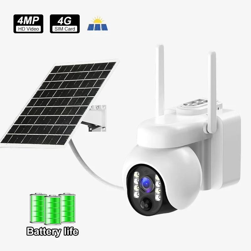

Solar 4MP UHD WiFi or 4G IP Camera PTZ Full Color Night Vision AI Motion Detection Alarm Push Surveillance