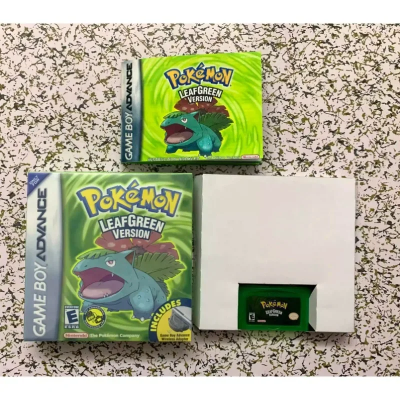 

Pokemon LeafGreen GBA в коробке, английская версия чипа, коллекция записей, Аниме игра, хобби, боевой подарок для детей, ограниченная редкая игрушка