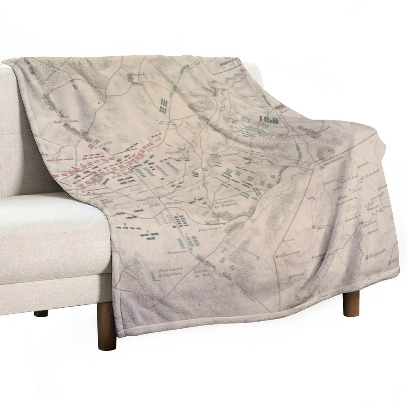 

Vintage Battle of Waterloo Map (1846) Throw Blanket throw blanket for sofa Polar blanket Soft Bed Blankets