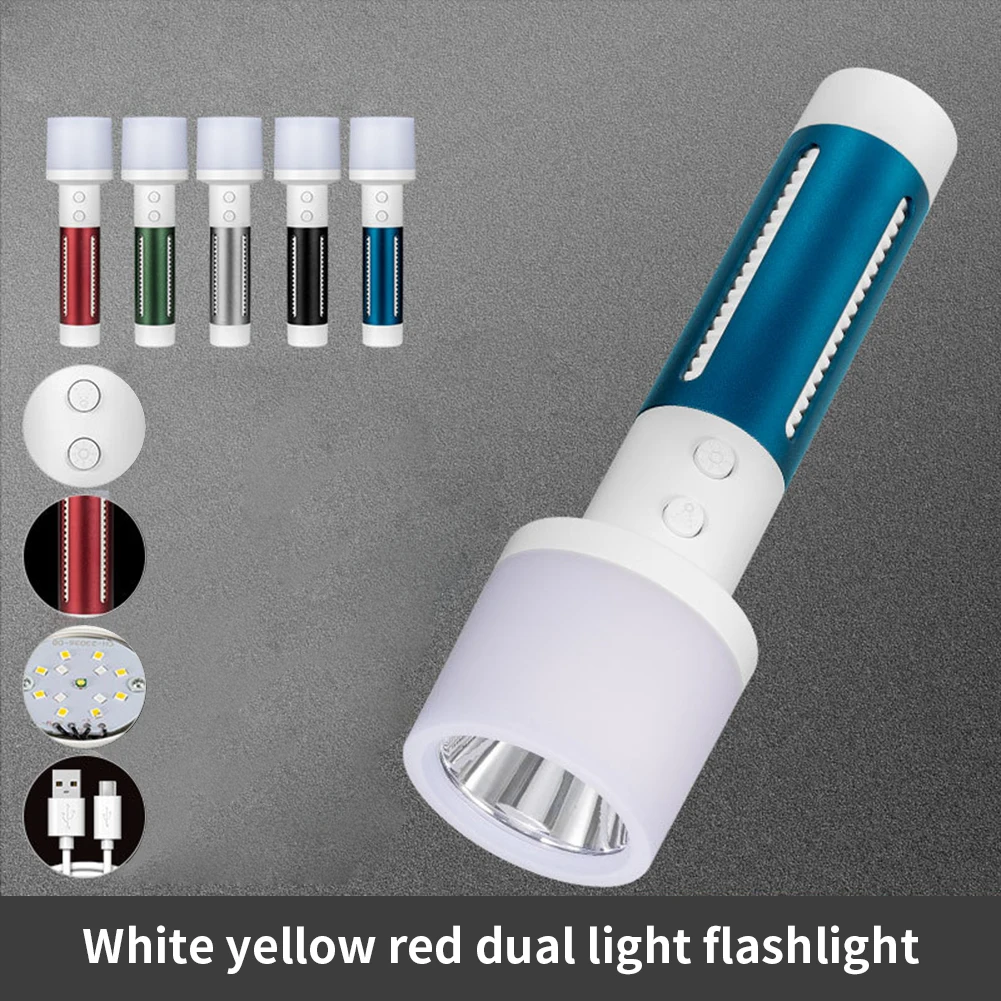 

1300 Lumens Flashlight Battery Powered Flashlights With 5 Lighting Modes Strong Light IPX4 Waterproof Flashlight For Indoor