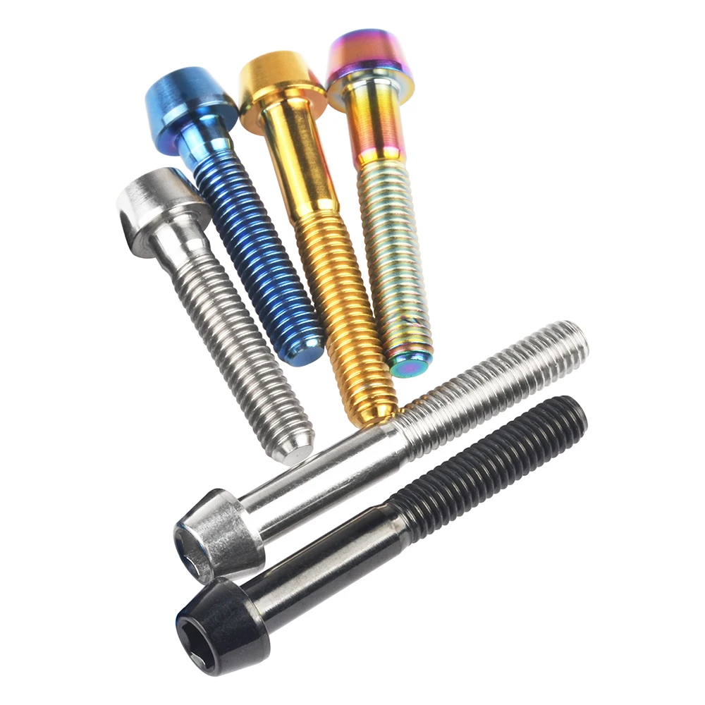 1Pcs Titanium Alloy M8 Conical Head Hexagon Socket Screw Length 15/20/25/30/35/40/45/50mm for Bicycle And Motorcycle
1Pcs Titanium Alloy M8 Conical Head Hexagon Socket Screw Length 15/20/25/30/35/40/45/50mm for Bicycle And Motorcycle