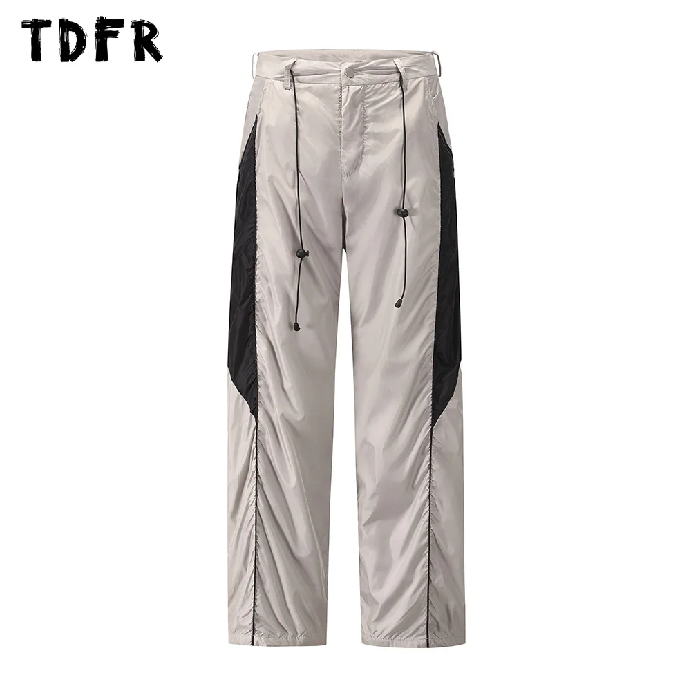 Patchwork Cargo Pants Mens Contrast Paneled Casual Loose Elastic Waist Straight Wide Leg Trousers Men 
Patchwork Cargo Pants Mens Contrast Paneled Casual Loose Elastic Waist Straight Wide Leg Trousers Men