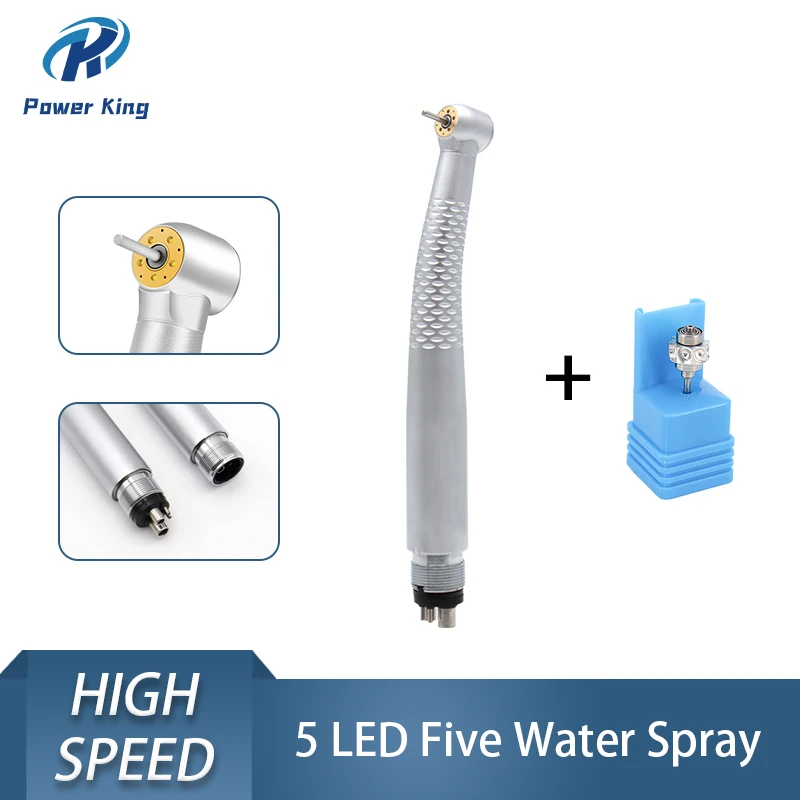 

5 LED Dental Handpiece 5 Water Spray E Generator Cartirdge Rotor with Light High Rotation Speed Pen Push Button Turbine NSK Type