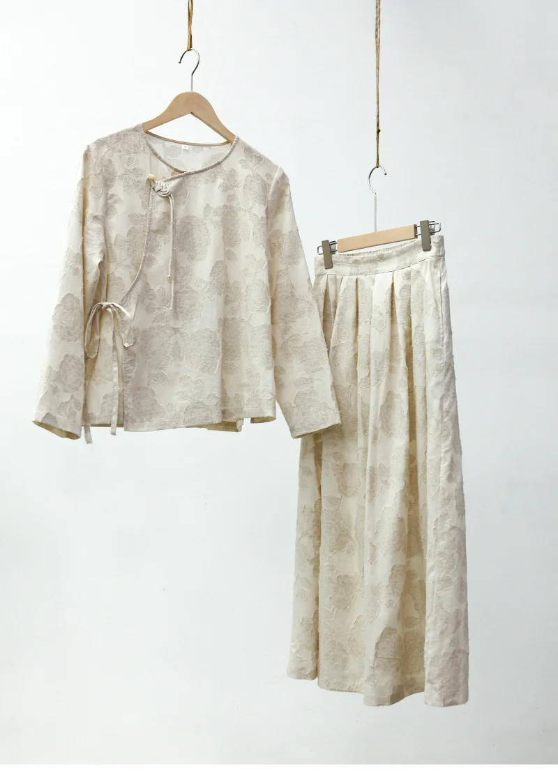 Spring Cotton and Hemp Casual Set New Chinese Style Improvement Daily Age Reducing Sweet Resumption Women's Clothing
Spring Cotton and Hemp Casual Set New Chinese Style Improvement Daily Age Reducing Sweet Resumption Women's Clothing