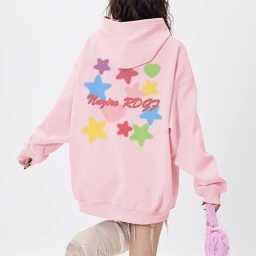 American Cute Star Hip Hop Anime Hoodie Winter Fashion Cotton Oversized Sweatshirt Women Girl Harajuku Pink White Kawaii Clothes
American Cute Star Hip Hop Anime Hoodie Winter Fashion Cotton Oversized Sweatshirt Women Girl Harajuku Pink White Kawaii Clothes