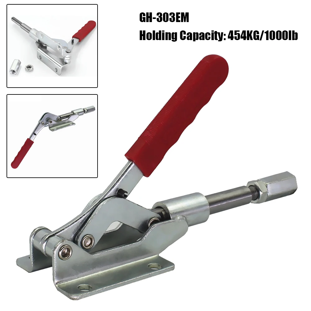 GH-303-EM Toggle Clamp 454KG 1000lb Holding Capacity Plunger Stroke Pull Push Fixture Vertical Type Quick Release Hand Tool
GH-303-EM Toggle Clamp 454KG 1000lb Holding Capacity Plunger Stroke Pull Push Fixture Vertical Type Quick Release Hand Tool