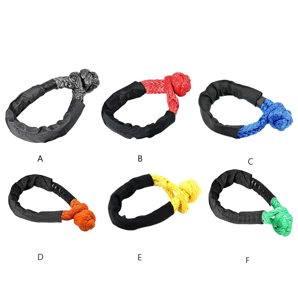 Soft Shackle with Protective Cover Carabiner Ring Offroad Pull Rope Hitch Portable Towing Ropes for Gray Black 
Soft Shackle with Protective Cover Carabiner Ring Offroad Pull Rope Hitch Portable Towing Ropes for Gray Black