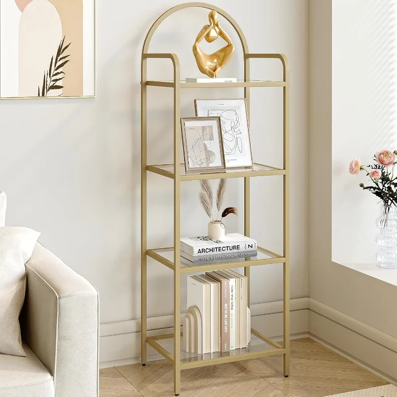 Hzuaneri 4 Tier Bookcase Bookshelf Tempered Glass Bookshelves Slim Shelving Unit for Bedroom Bathroom Home Office Steel Frame
Hzuaneri 4 Tier Bookcase Bookshelf Tempered Glass Bookshelves Slim Shelving Unit for Bedroom Bathroom Home Office Steel Frame