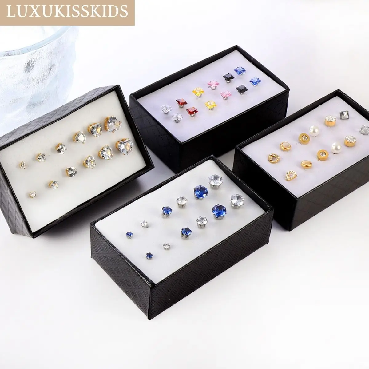 LUXUKISSKIDS Surgical Steel Sets Earrings For Women Free Shipping 6pairs/Lots Studs серьги Cubic Zircon Fashion Christmas Gifts
LUXUKISSKIDS Surgical Steel Sets Earrings For Women Free Shipping 6pairs/Lots Studs серьги Cubic Zircon Fashion Christmas Gifts