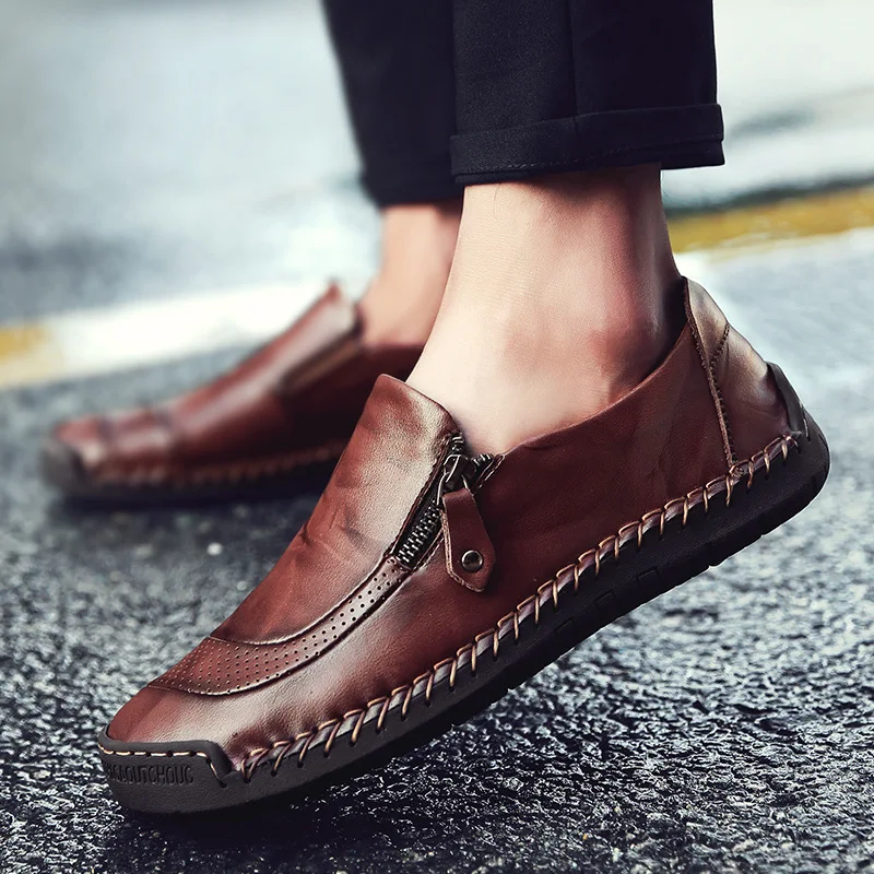 

Genuine Leather Men Casual Shoes Luxury Brand Mens Loafers Moccasins Breathable Slip on Italian Driving Shoes Chaussure Homme