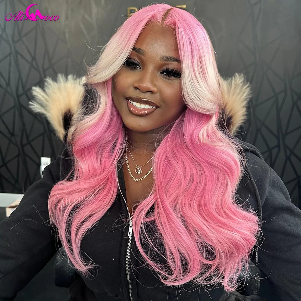 Ombre Pink 13x4 Lace Front Wig Human Hair Body Wave HD Transparent 613 Colored Lace Frontal Wigs For Women 180 Density
Ombre Pink 13x4 Lace Front Wig Human Hair Body Wave HD Transparent 613 Colored Lace Frontal Wigs For Women 180 Density