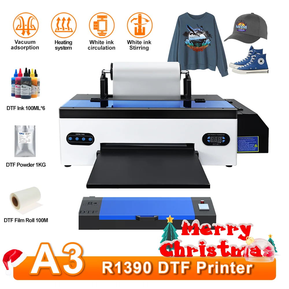 R1390 DTF Printer A3 T-shirt Printing Machine DTF Impresora Directly to Film Transfer Printer with Oven for T-shirt DTF Printers
R1390 DTF Printer A3 T-shirt Printing Machine DTF Impresora Directly to Film Transfer Printer with Oven for T-shirt DTF Printers