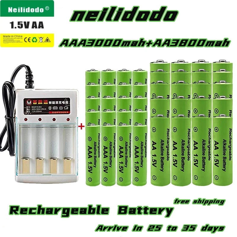 Ni-mh AA+AAA Alkaline Rechargeable Battery, 1.5V, 3000mAh, Suitable for Remote Control, Toys, Clocks, Radios, Etc Free Shipping
Ni-mh AA+AAA Alkaline Rechargeable Battery, 1.5V, 3000mAh, Suitable for Remote Control, Toys, Clocks, Radios, Etc Free Shipping