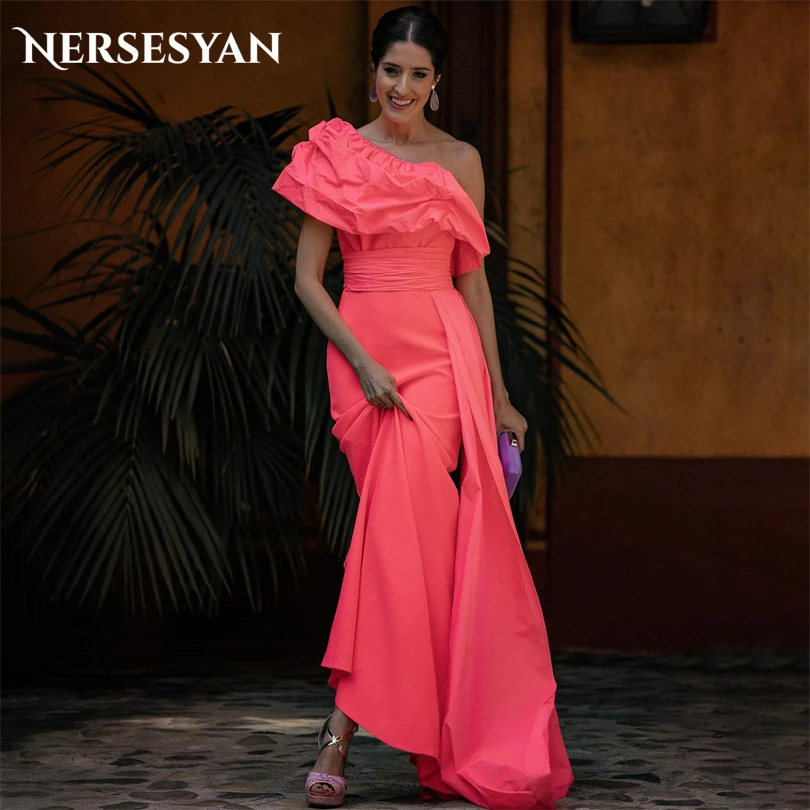 

Nersesyan Mermaid One Shoulder Formal Evening Dresses Elegant Pleats Party Gowns Floor-Length Draped 2023 Vestidos De Fiesta