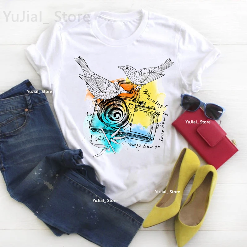 Life Is Like A Camera Graphic Print T Shirt Girls Harajuku Kawaii Birds Tshirt Women Summer Fashion T-Shirt Female Harajuku Tops
Life Is Like A Camera Graphic Print T Shirt Girls Harajuku Kawaii Birds Tshirt Women Summer Fashion T-Shirt Female Harajuku Tops