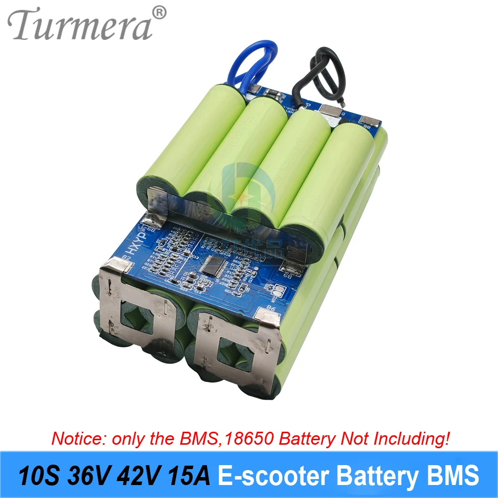 Turmera 10S 36V 42V 15A E-Scooter BMS Lithium Battery Protection Board for 18650 Electric Bike or Electric Scooter Batteries Use
Turmera 10S 36V 42V 15A E-Scooter BMS Lithium Battery Protection Board for 18650 Electric Bike or Electric Scooter Batteries Use