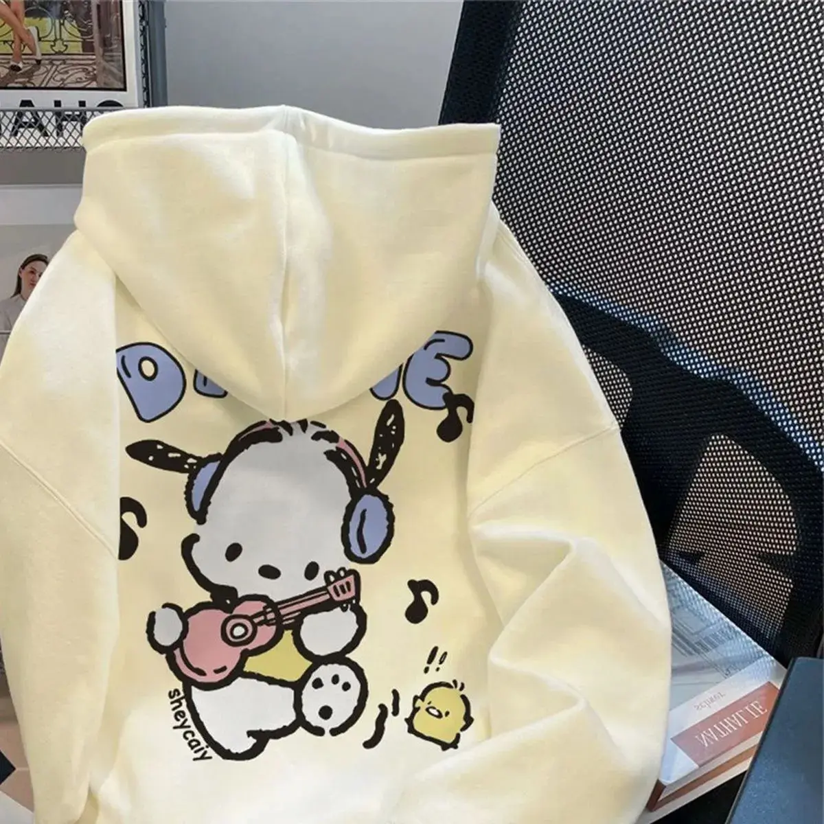 

2023 New Cute Sanrio Cartoon Pacha Dog Hoodie Autumn Winter Keep Warm Jacket Fit Adult Child Parent-Child Clothing Coat Son Gift