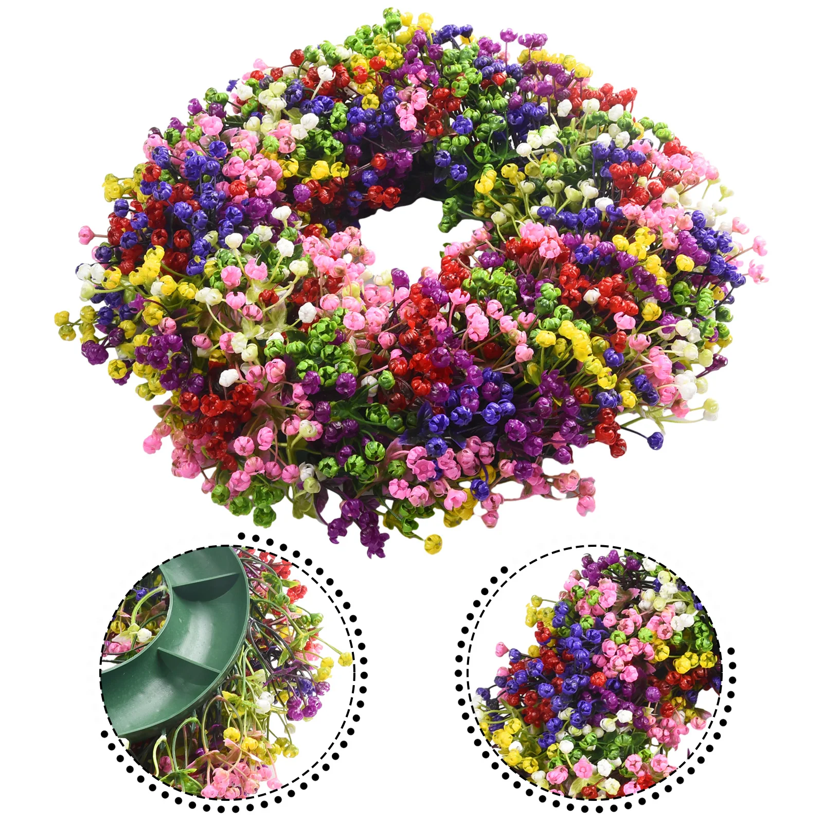 Seasonal Decoration Weddings Garlands Gypsophila Wreaths 40cm/15.75inch Colorful For Front Door Holiday Home Decor
Seasonal Decoration Weddings Garlands Gypsophila Wreaths 40cm/15.75inch Colorful For Front Door Holiday Home Decor