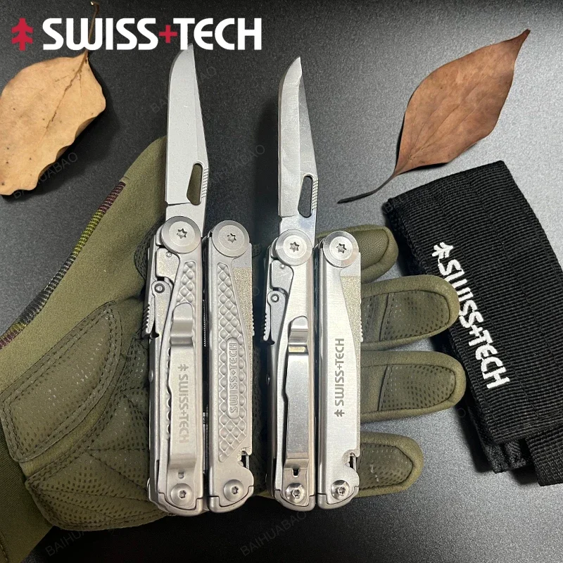 

SWISS TECH 18 in 1 Multitool Folding Pliers Multi-functional Combination Tool Portable Scissors Saw Blade EDC Outdoor Hand Tools