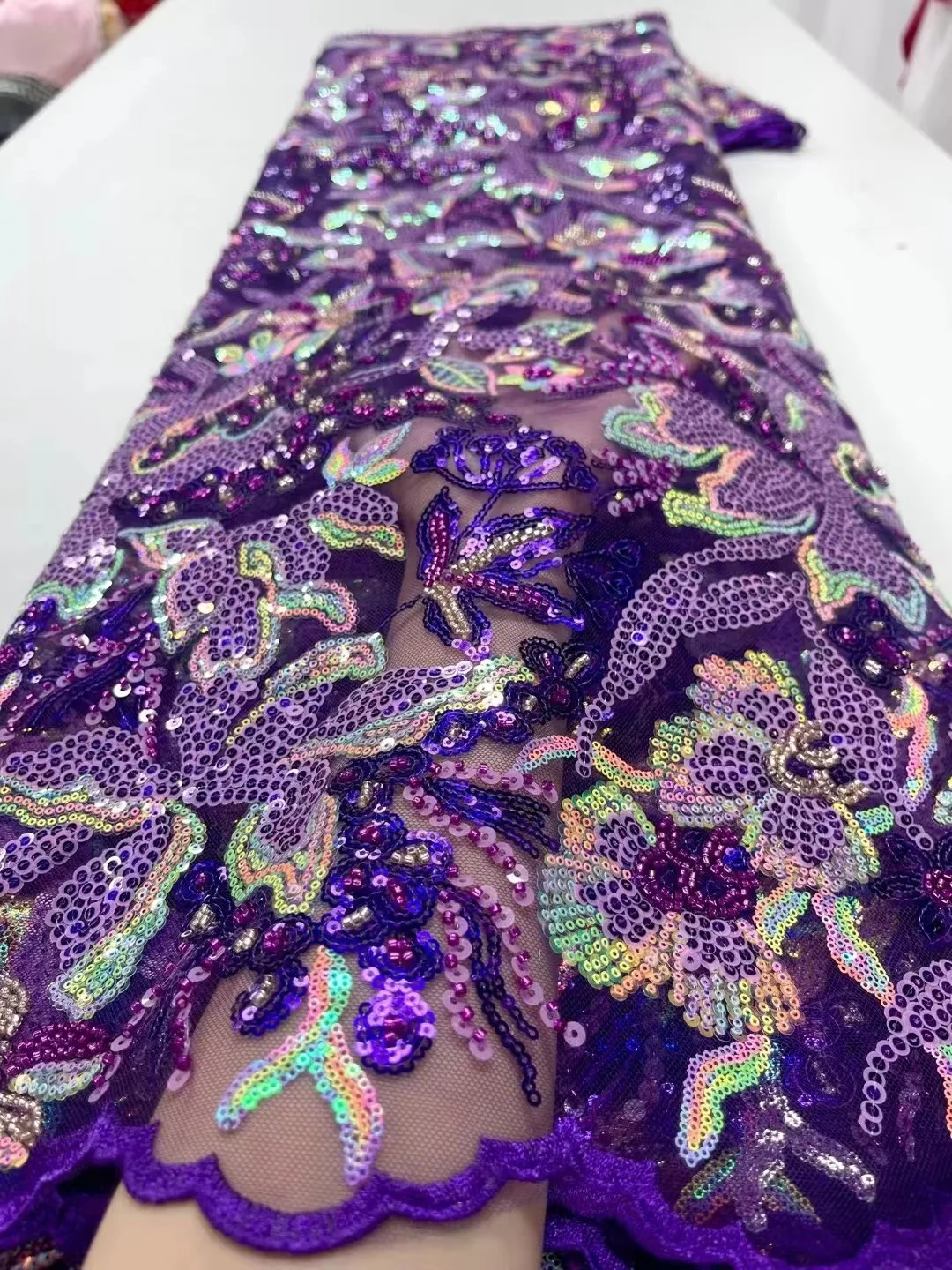 Purple 2023 Latest African 3D Flower Lace Fabric Dubai Sequins Tulle Lace Fabric Embroidered Applique Nigerian Fabric For Sewing
Purple 2023 Latest African 3D Flower Lace Fabric Dubai Sequins Tulle Lace Fabric Embroidered Applique Nigerian Fabric For Sewing