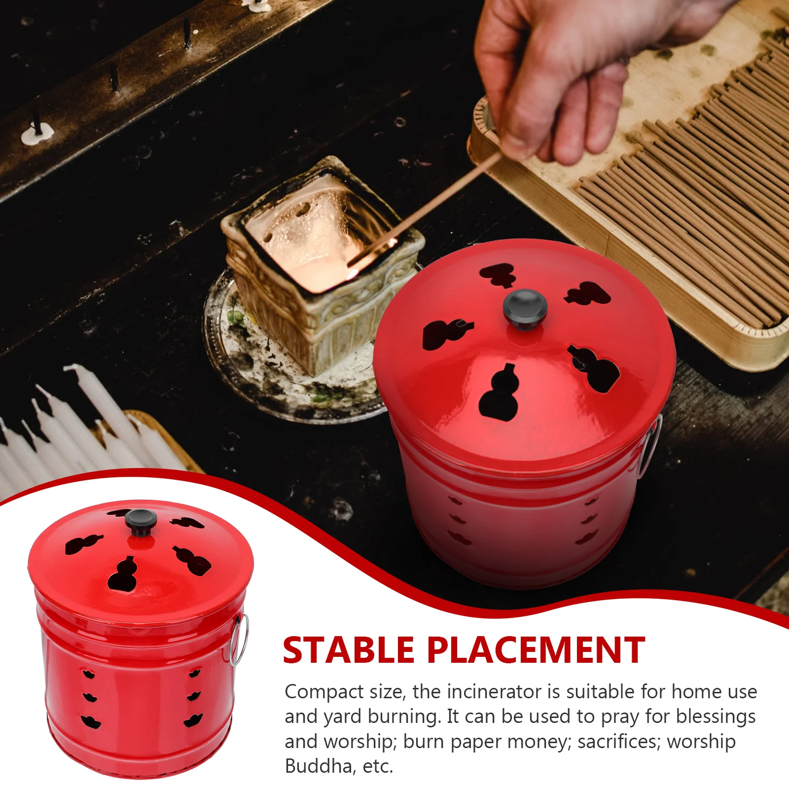 Stainless Steel Incinerator Cage Enamel Burning Gold Barrel Chinese Sacrifices Bucket
Stainless Steel Incinerator Cage Enamel Burning Gold Barrel Chinese Sacrifices Bucket