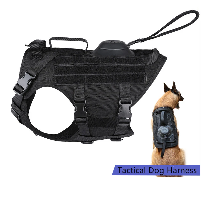

Tactical Dog Harness for Dogs, Escape Proof Molle Dog Vest Harness and Leash Set, Adjustable Military Dog Harness with Handle