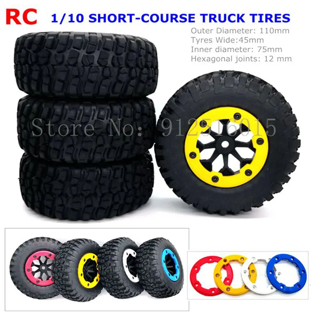 

1:10 RC Remote Control Model Cars Short-course Truck Tire Off-road Vehicle Buggy Tires Wheel Wheels Huanqi 727 REMO Parts