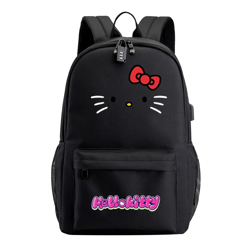 

Рюкзак Hello Kitty для девочек, школьный ранец для школы, мультяшный рюкзак для косплея, сумка для ноутбука с Usb-разъемом, милый аниме
